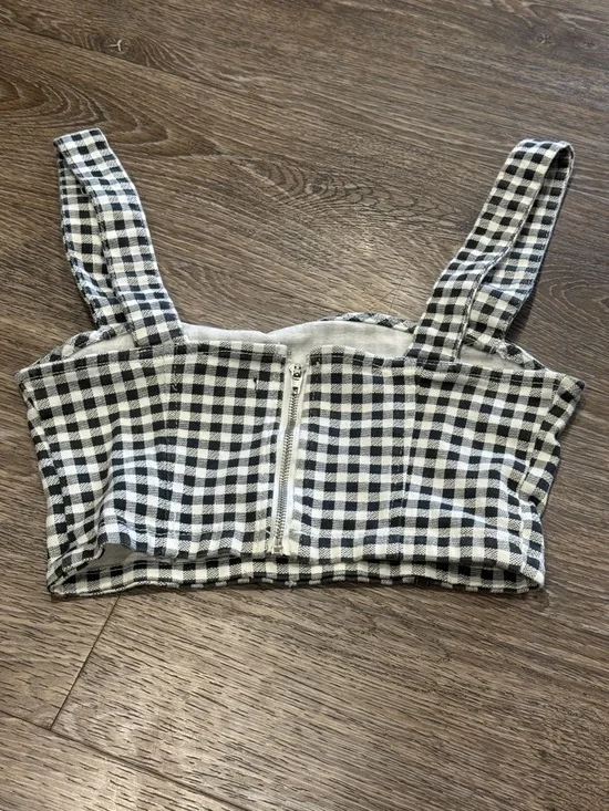 Forever 21 Black and White Gingham Crop Top - Picture 3 of 3